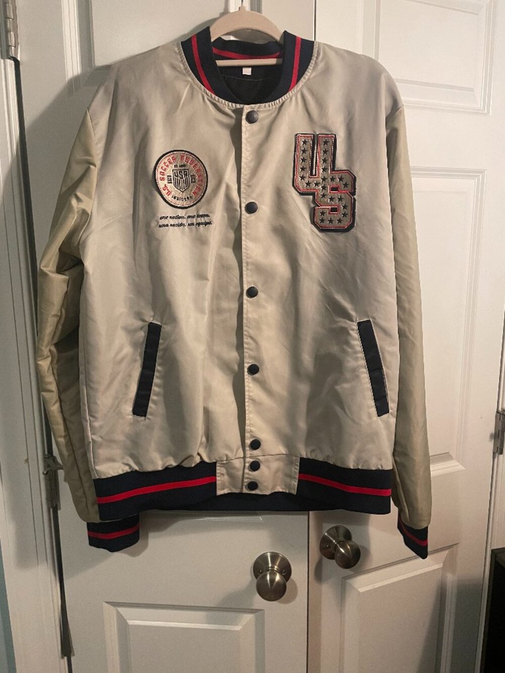 Rare U.S. Soccer Insiders USMNT Satin Varsity Bomber Jacket Size L